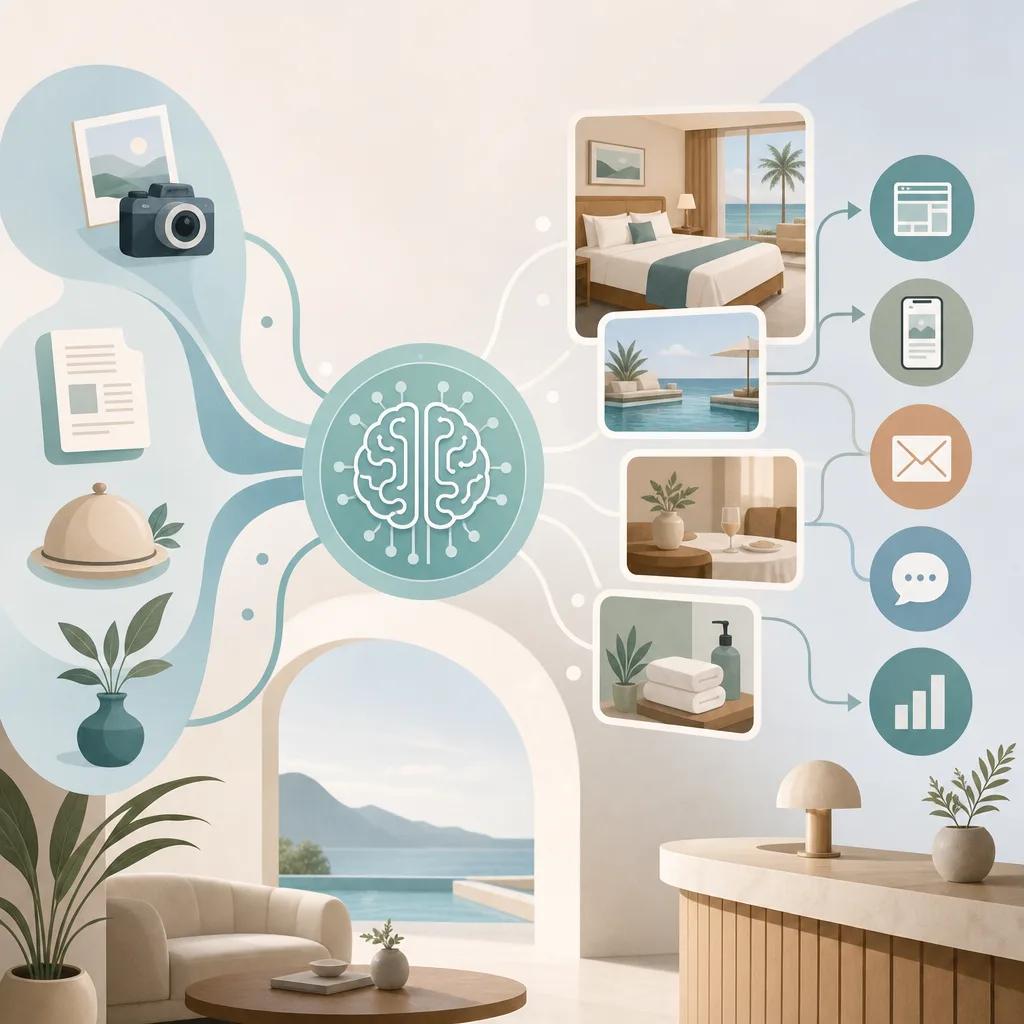 Illustration related to ai content creation for hospitality industry
