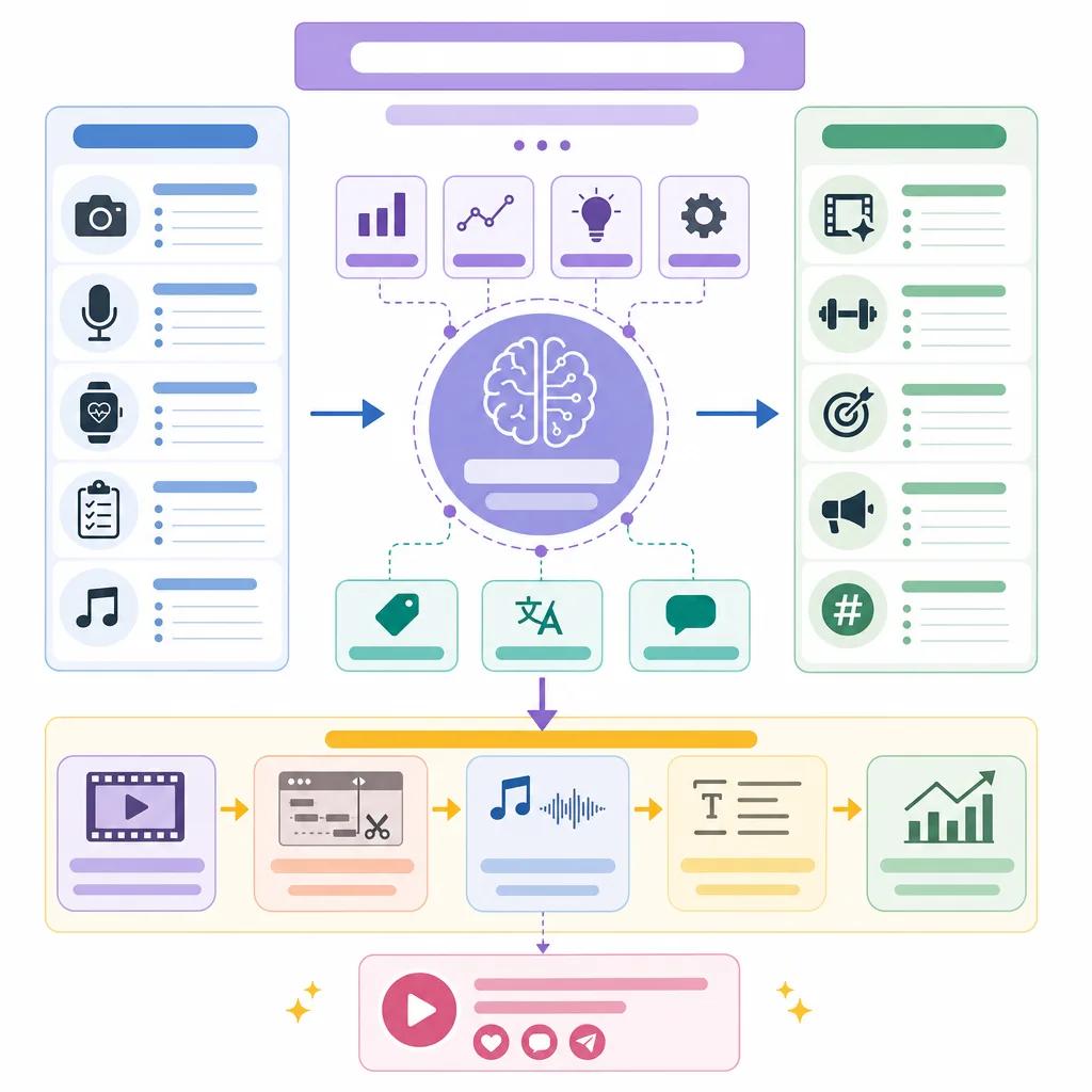 Diagram explaining ai-driven solutions for fitness influencer videos