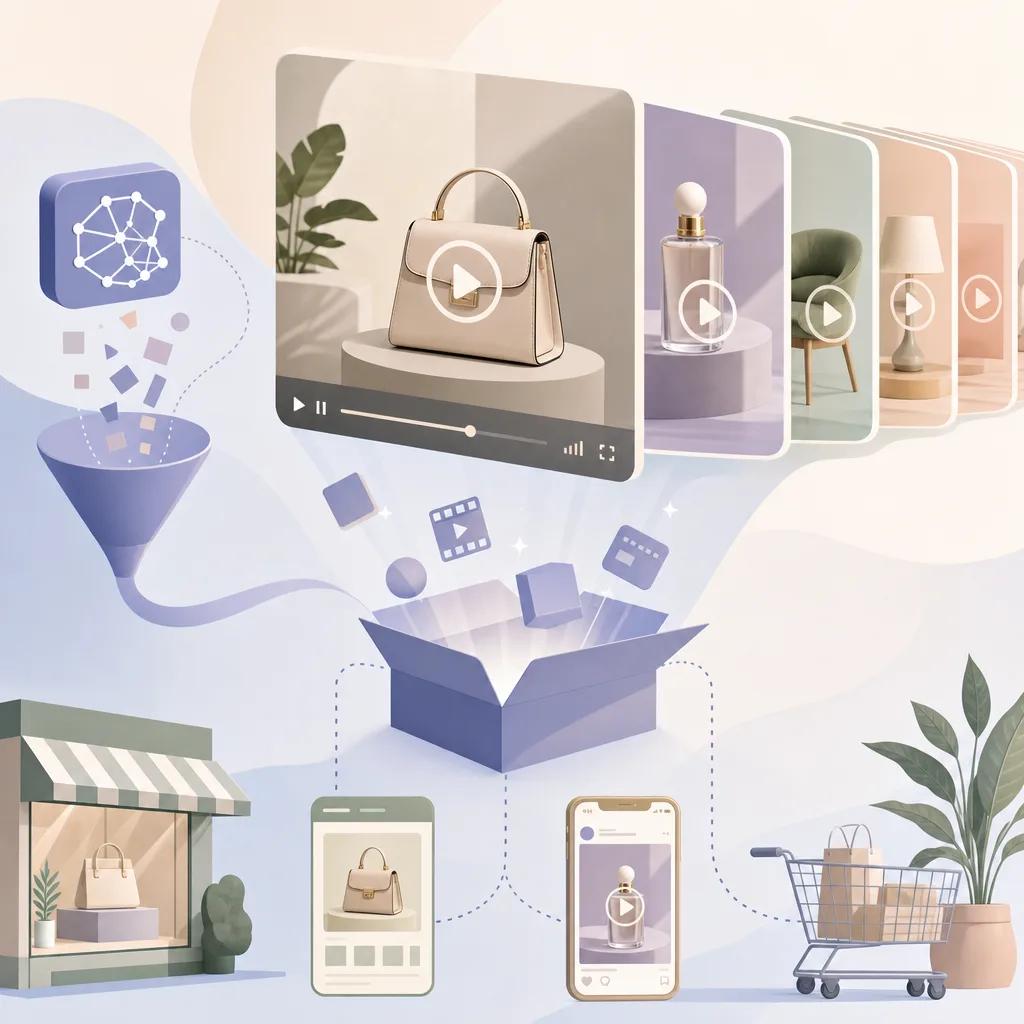 Illustration related to ai-generated video content for retail