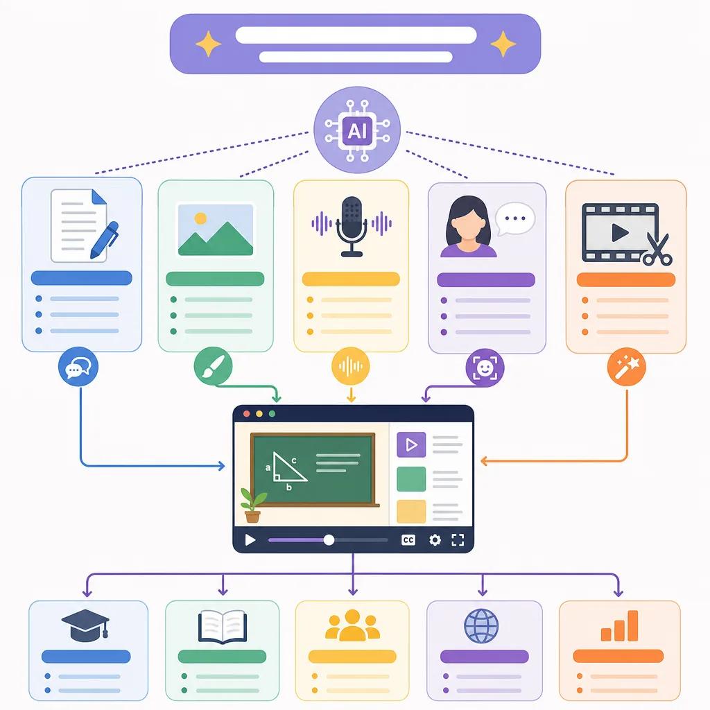 Diagram explaining ai tools for creating educational videos