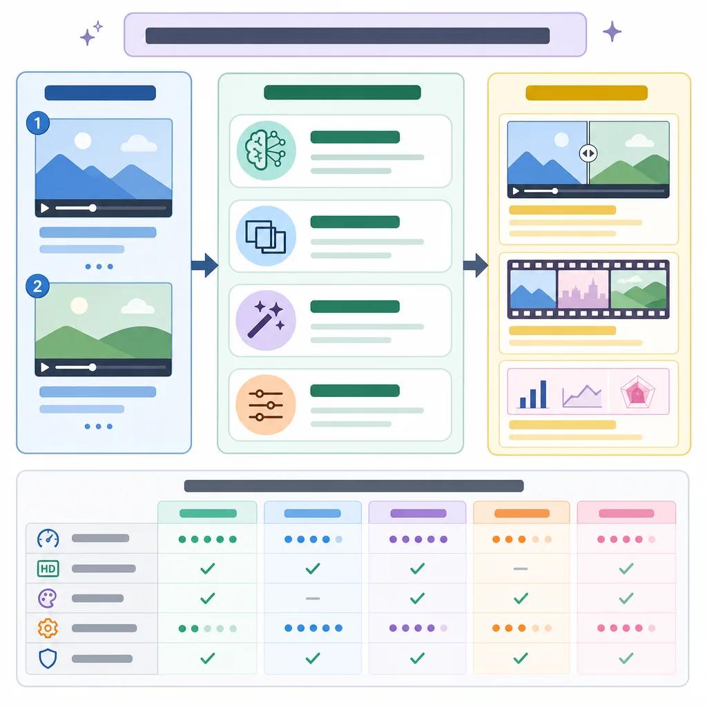 Diagram explaining ai video comparison synthesis tools