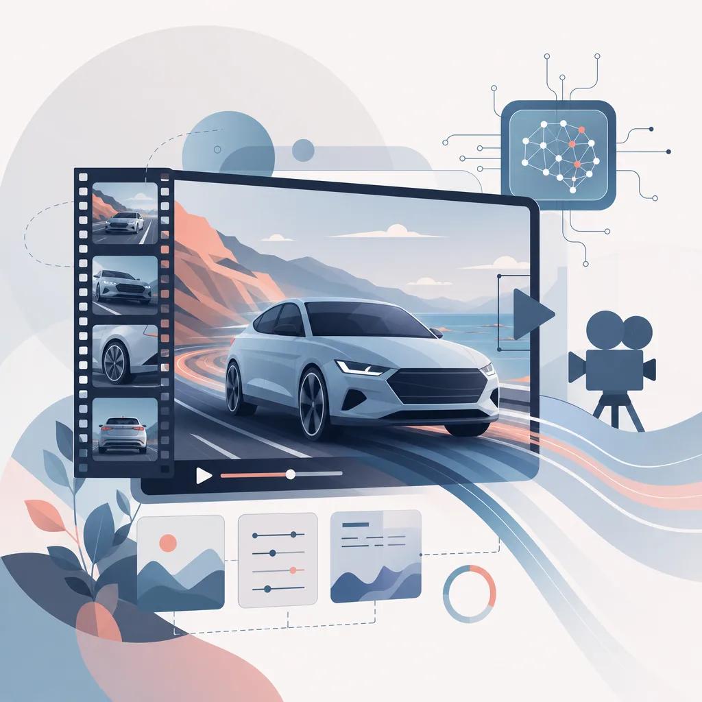 Illustration related to ai video content for automotive marketing