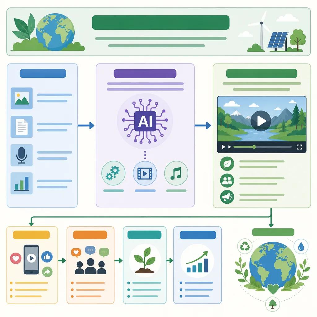 Diagram explaining ai video content for environmental awareness