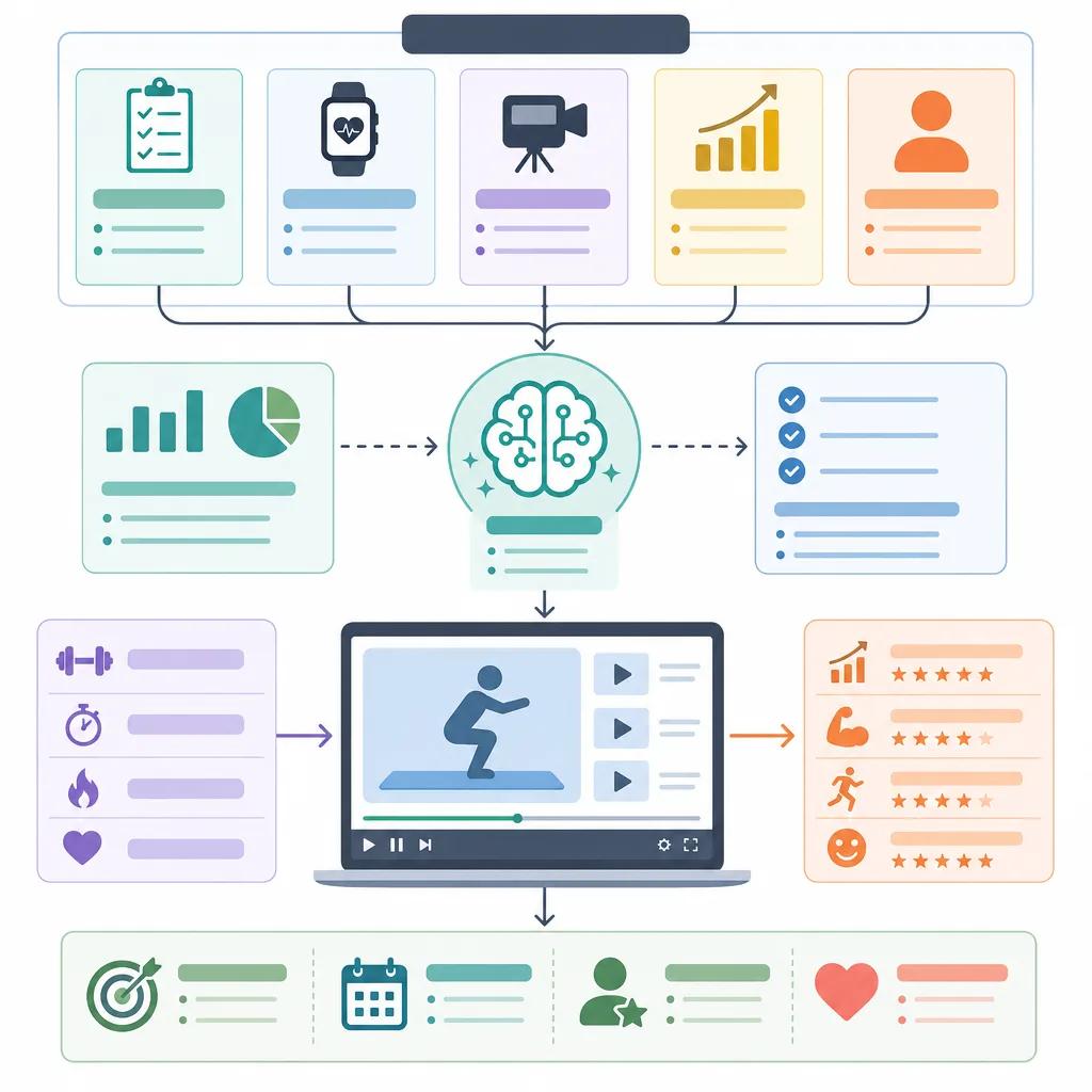 Diagram explaining ai video content for fitness coaching