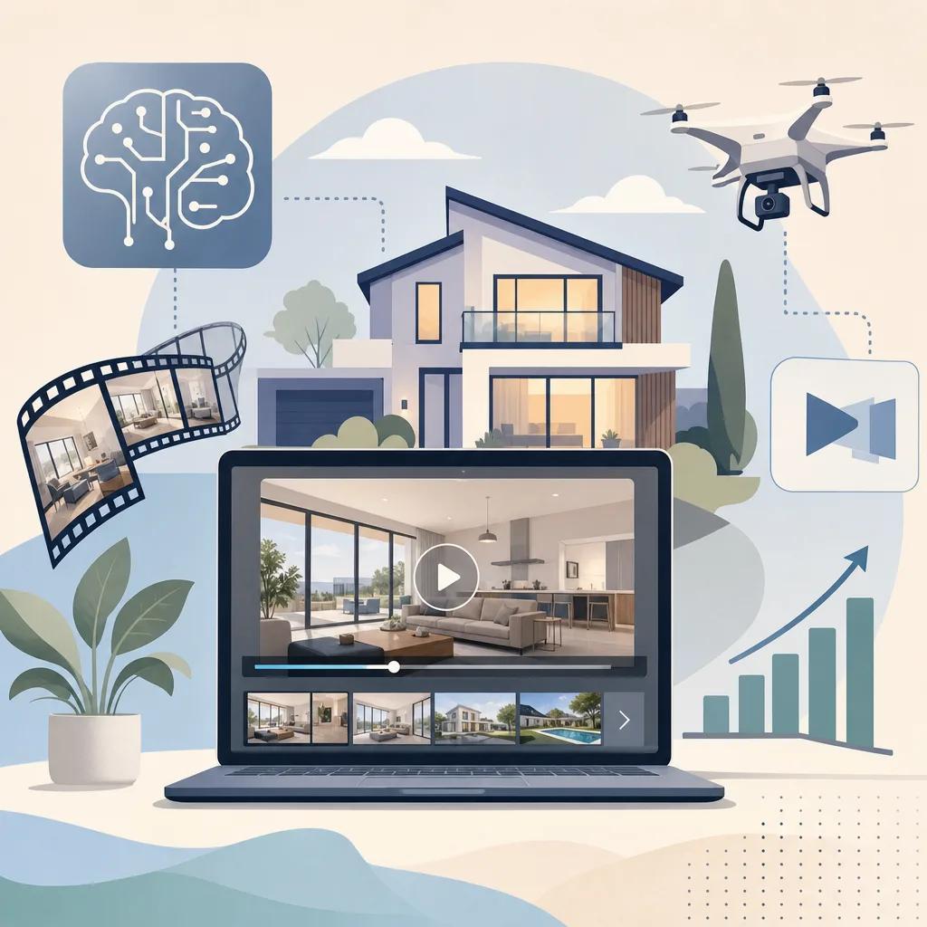 Illustration related to ai video content for real estate agents