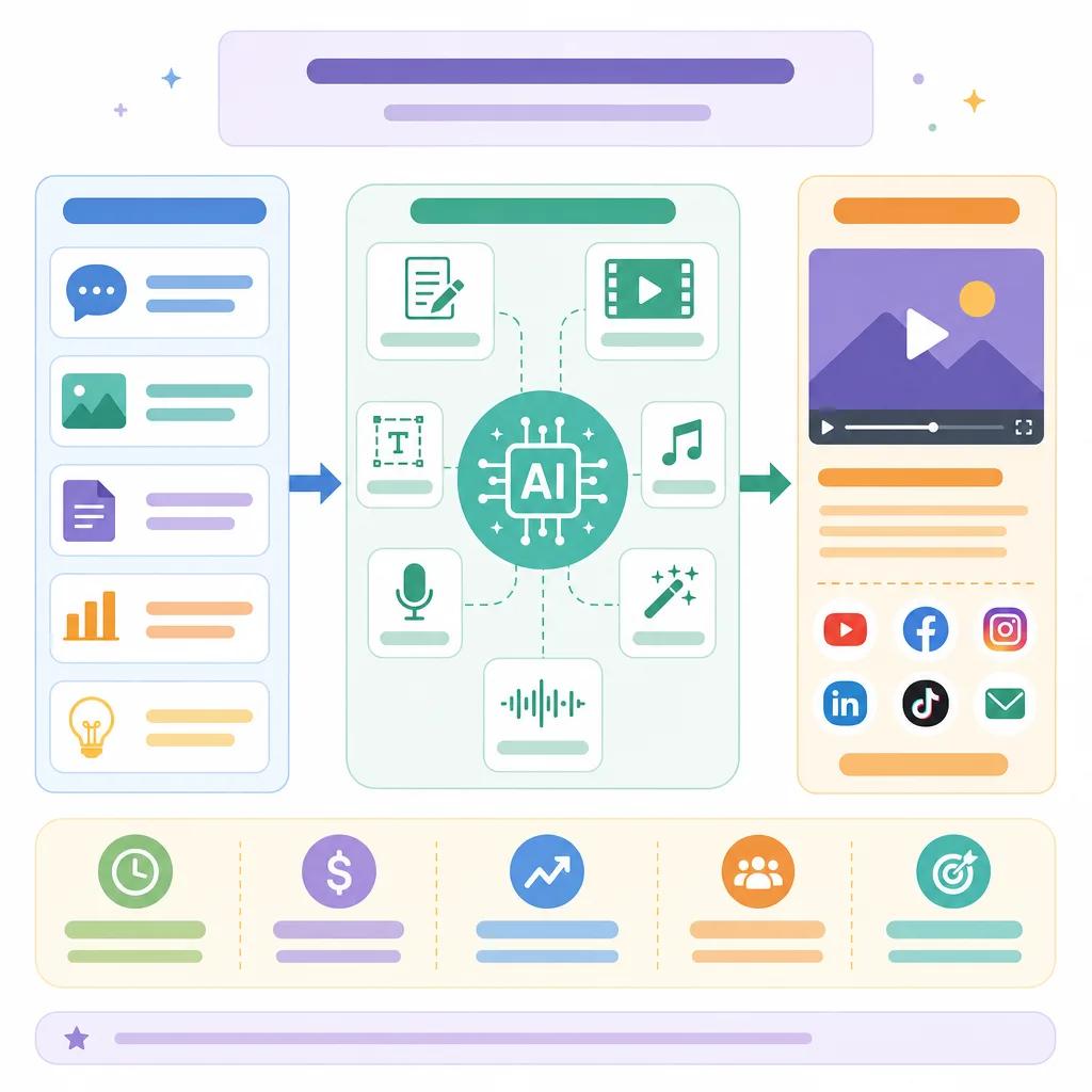 Diagram explaining ai video content creation for small businesses