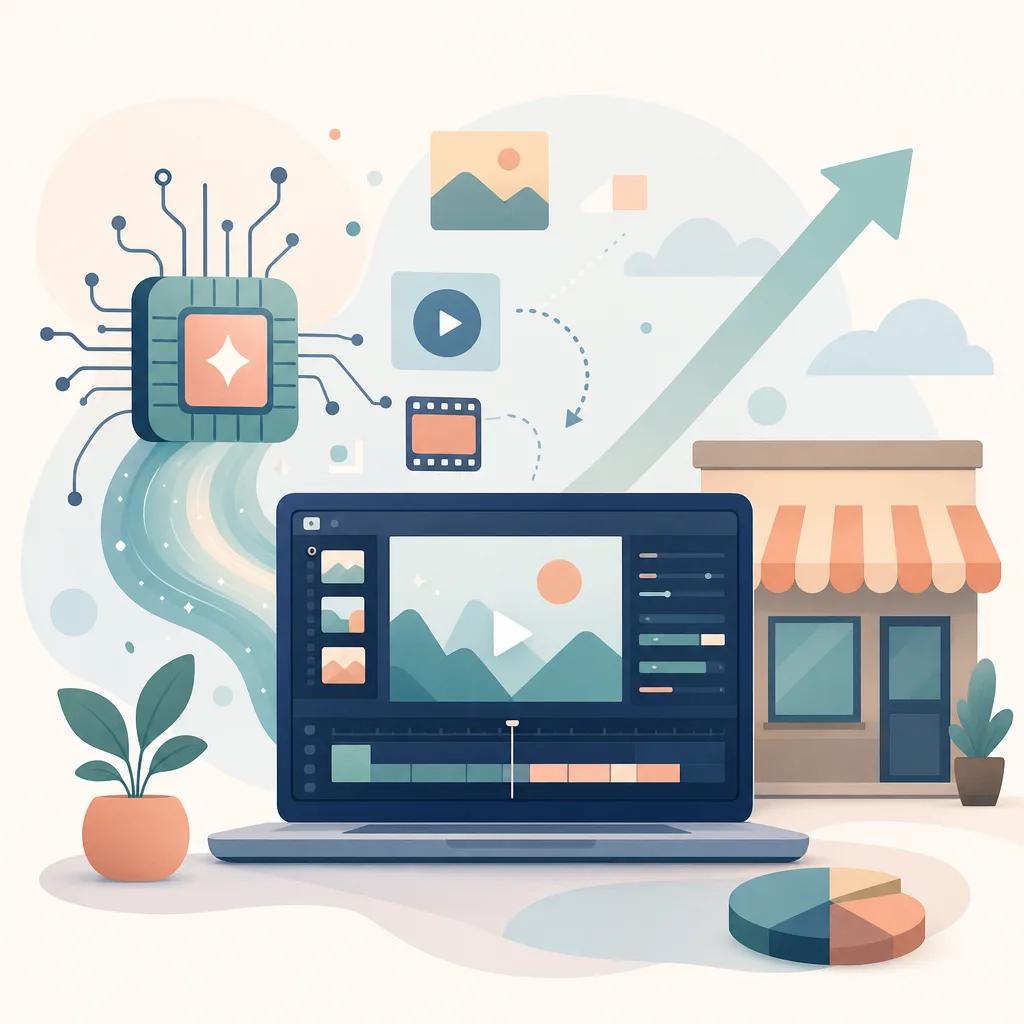 Illustration related to ai video content creation for small businesses