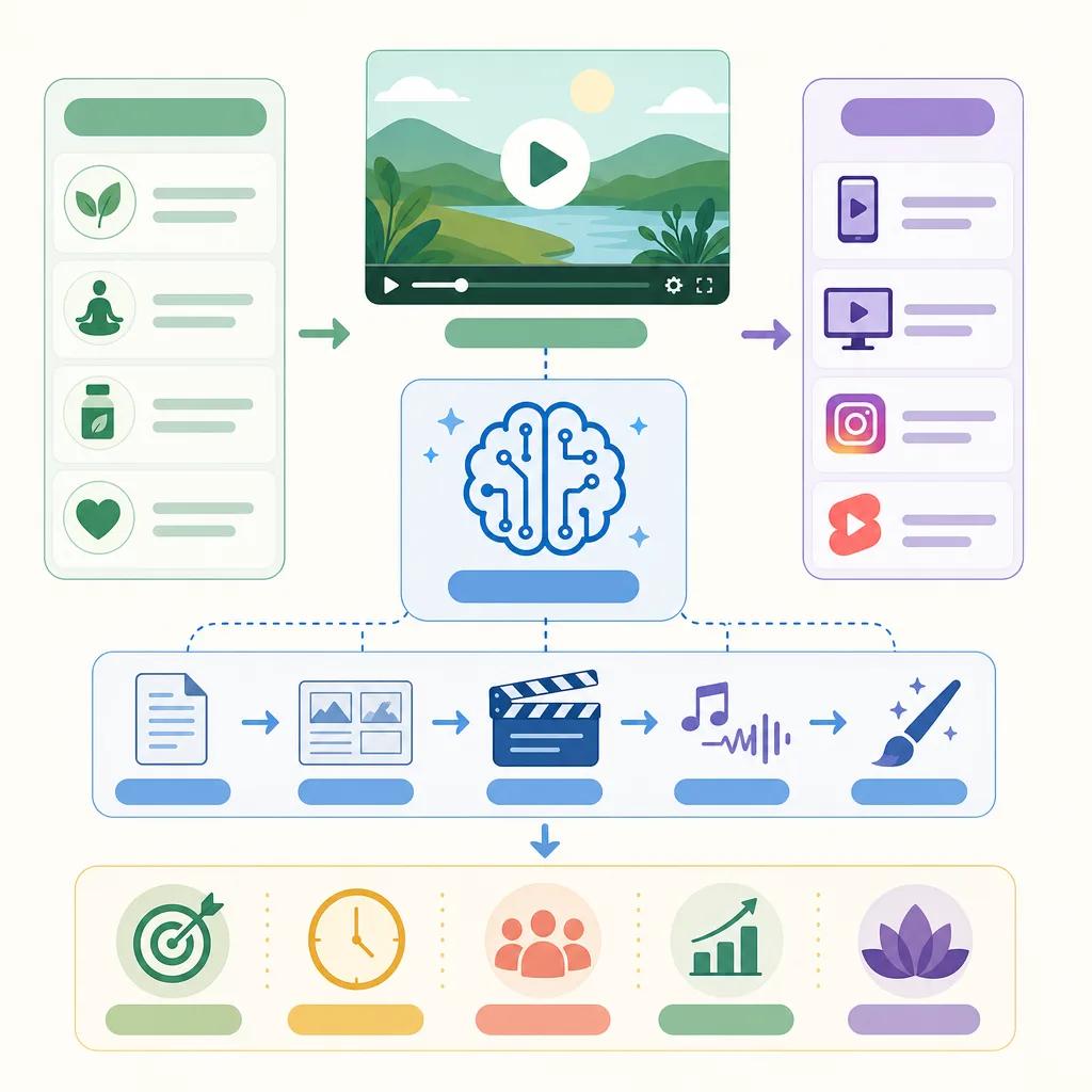 Diagram explaining ai video content for wellness brands