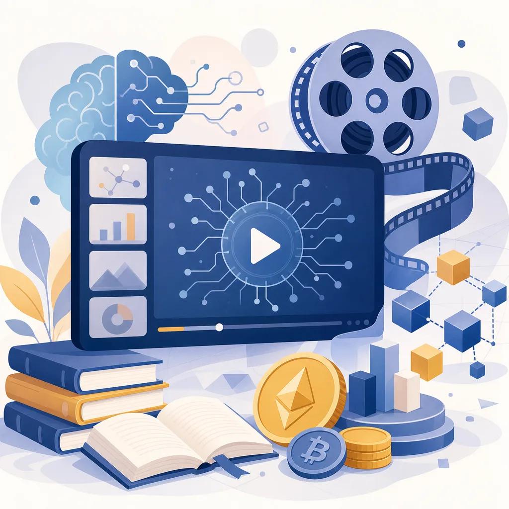 Illustration related to ai video creation for crypto education