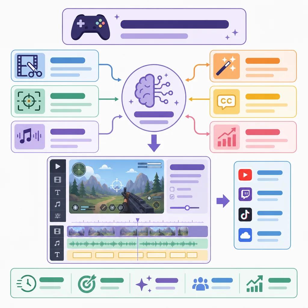 Diagram explaining ai video editing tools for gamers