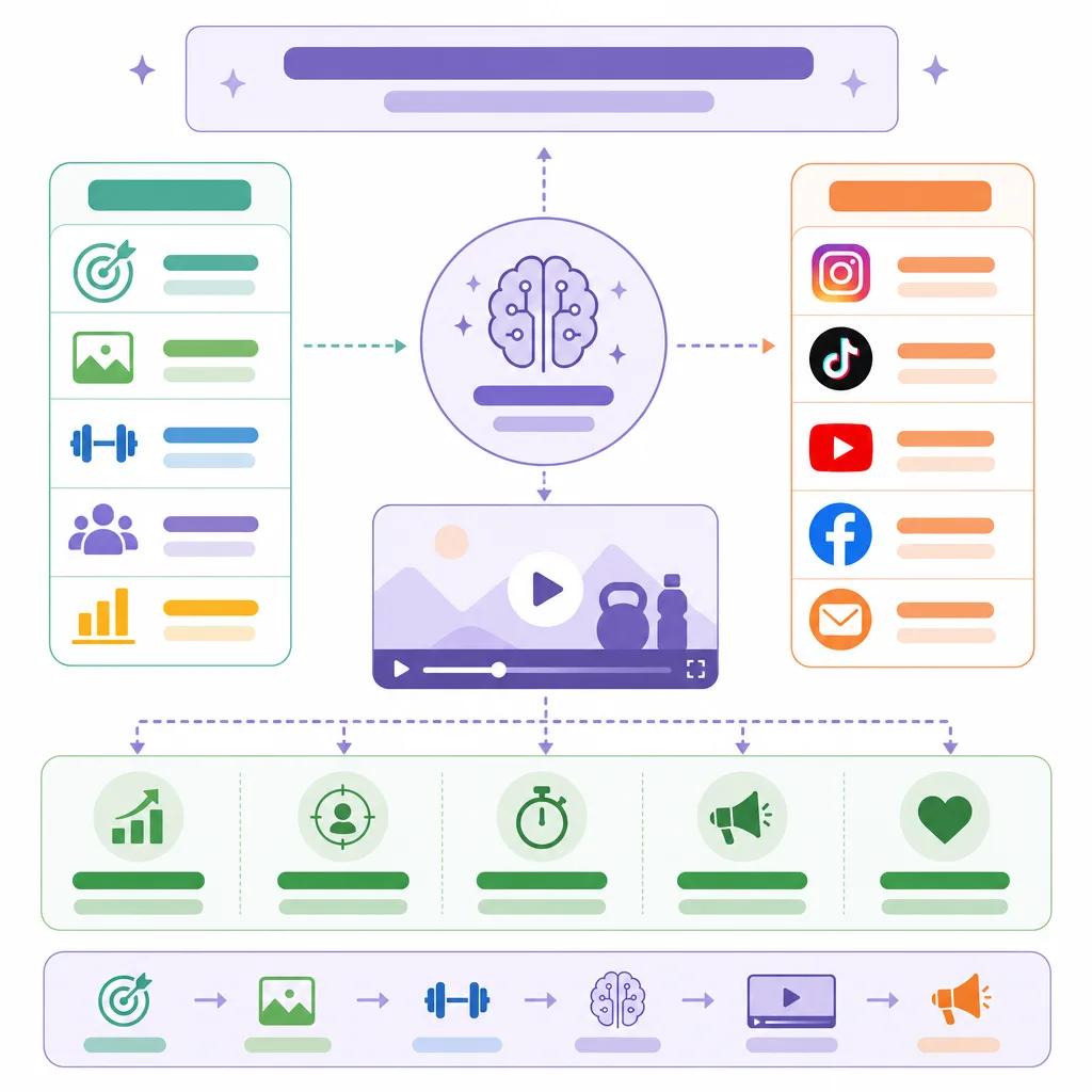 Diagram explaining ai video for fitness brand marketing