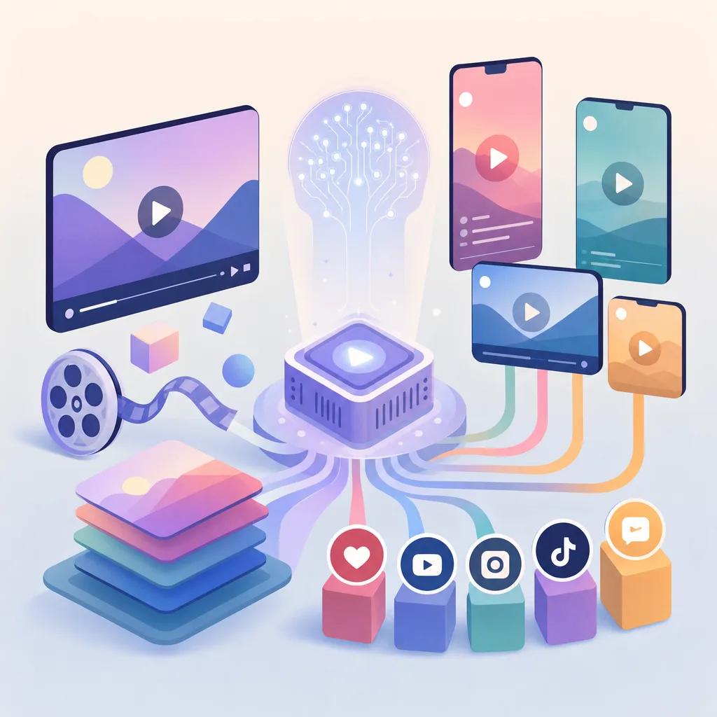 Illustration related to ai video formats for social media marketing