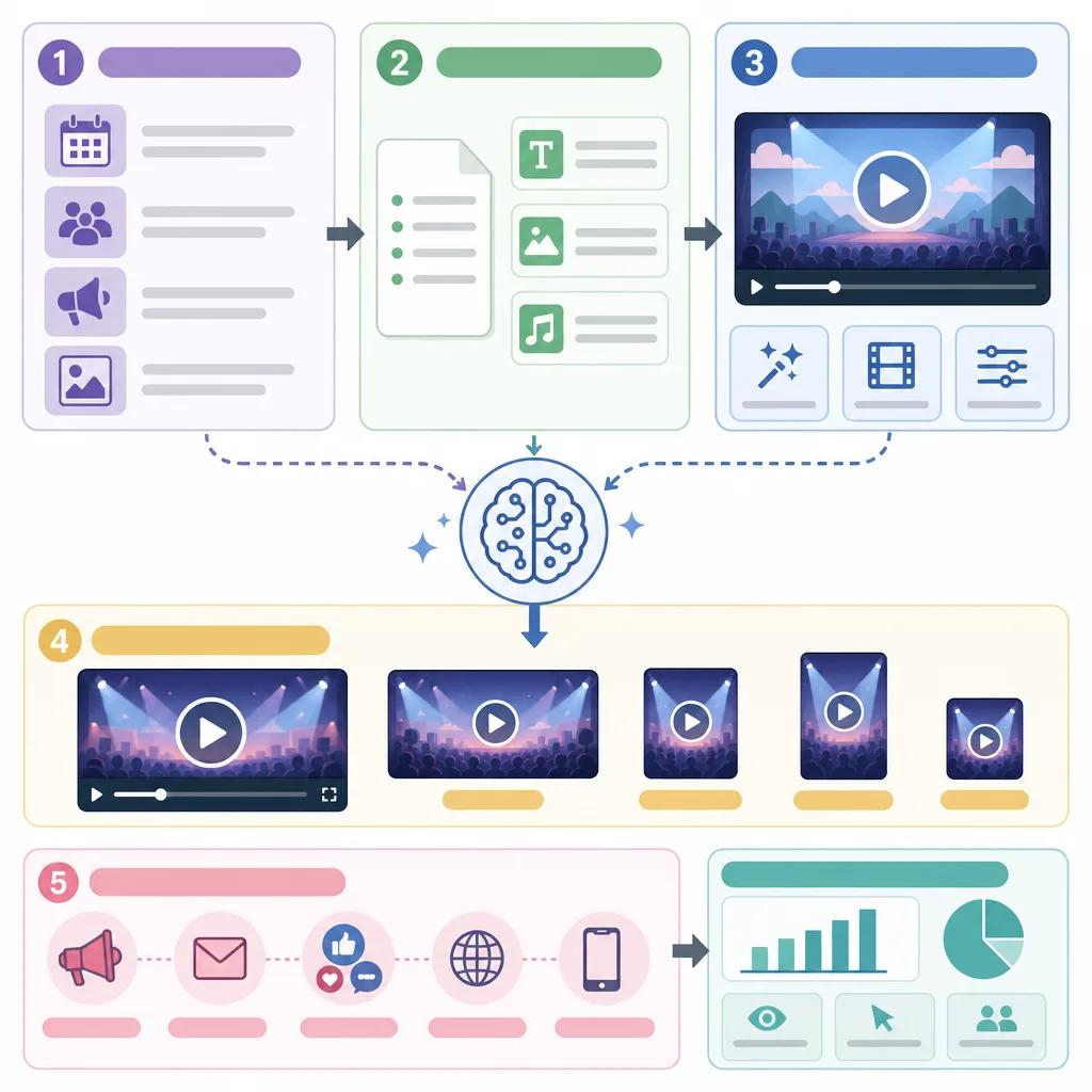 Diagram explaining ai video generation for event marketing