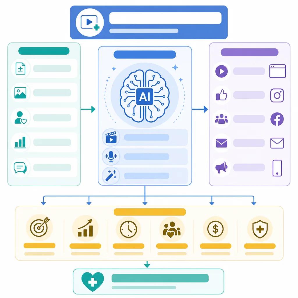 Diagram explaining ai video solutions for healthcare marketing