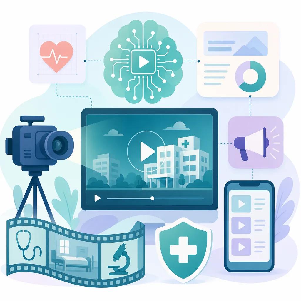 Illustration related to ai video solutions for healthcare marketing