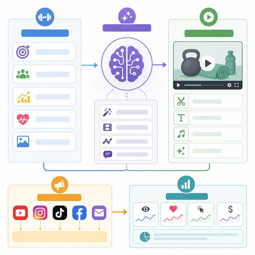 Diagram explaining ai video marketing for fitness brands