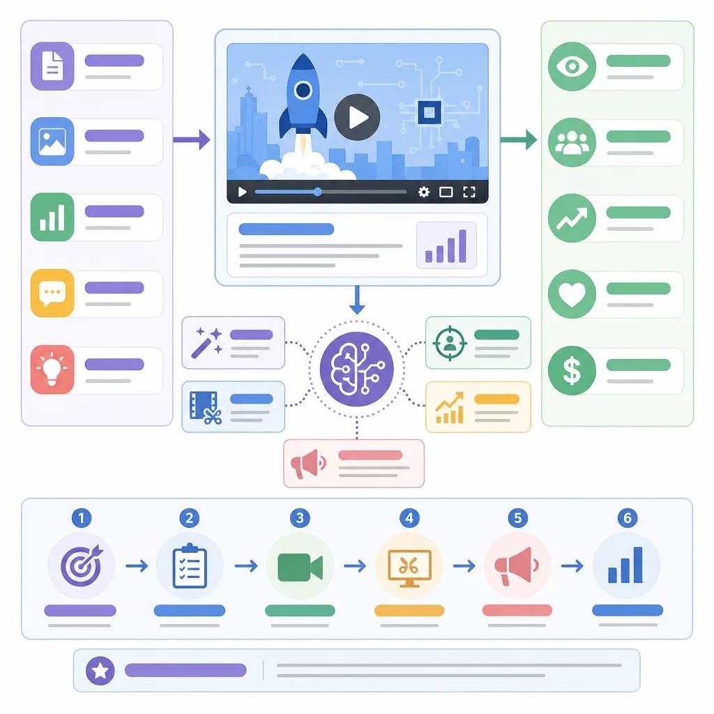 Diagram explaining ai video marketing for tech startups