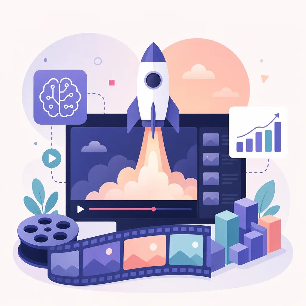 Illustration related to ai video marketing for tech startups