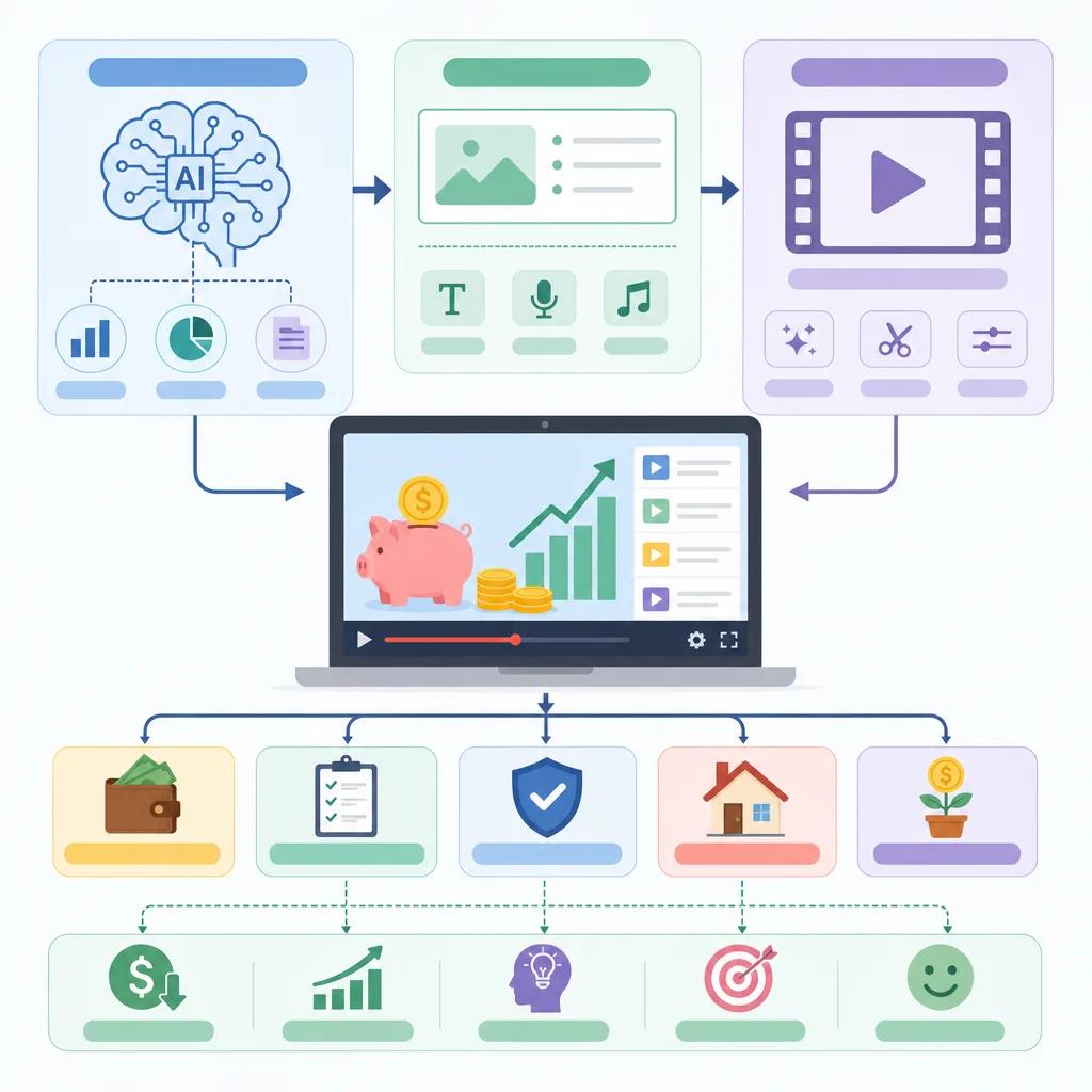 Diagram explaining ai video for personal finance tips