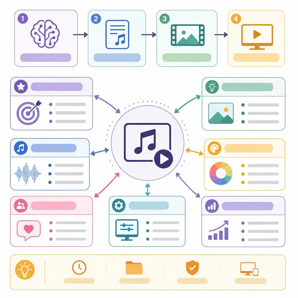 Diagram explaining ai video production tips for musicians