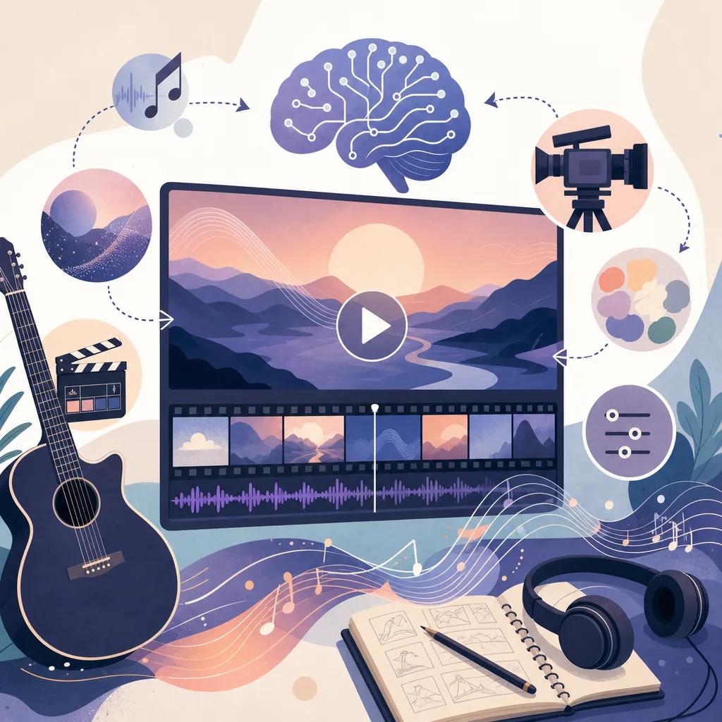 Illustration related to ai video production tips for musicians