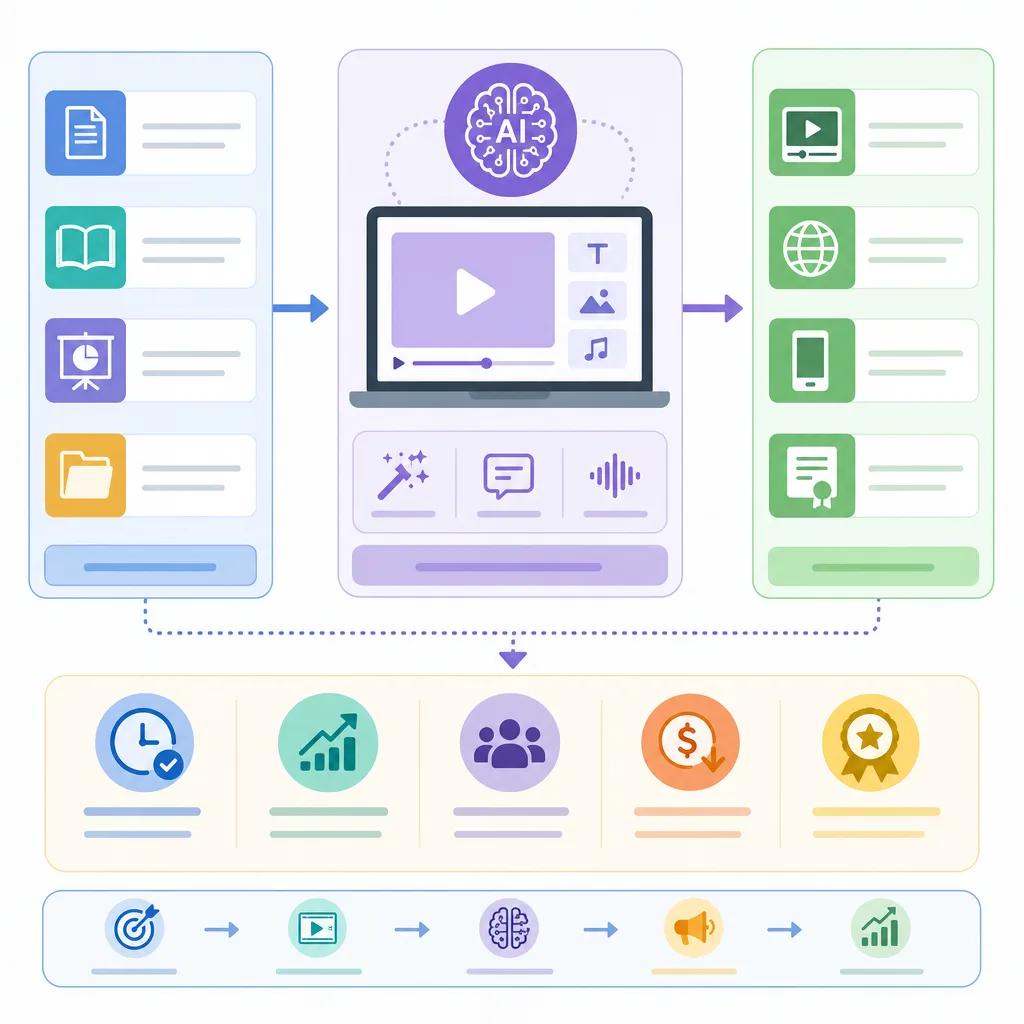 Diagram explaining ai video solutions for corporate training