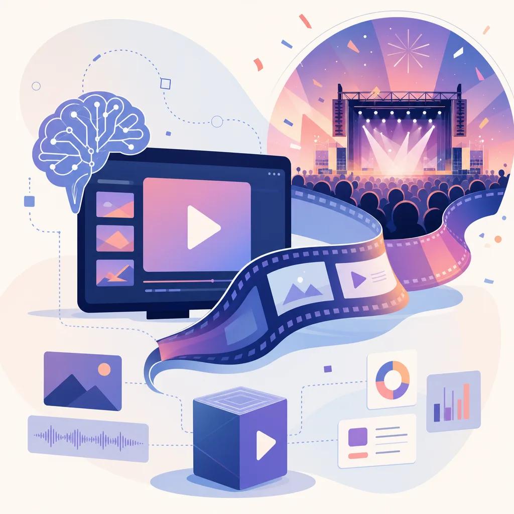 Illustration related to AI video solutions for event promotion