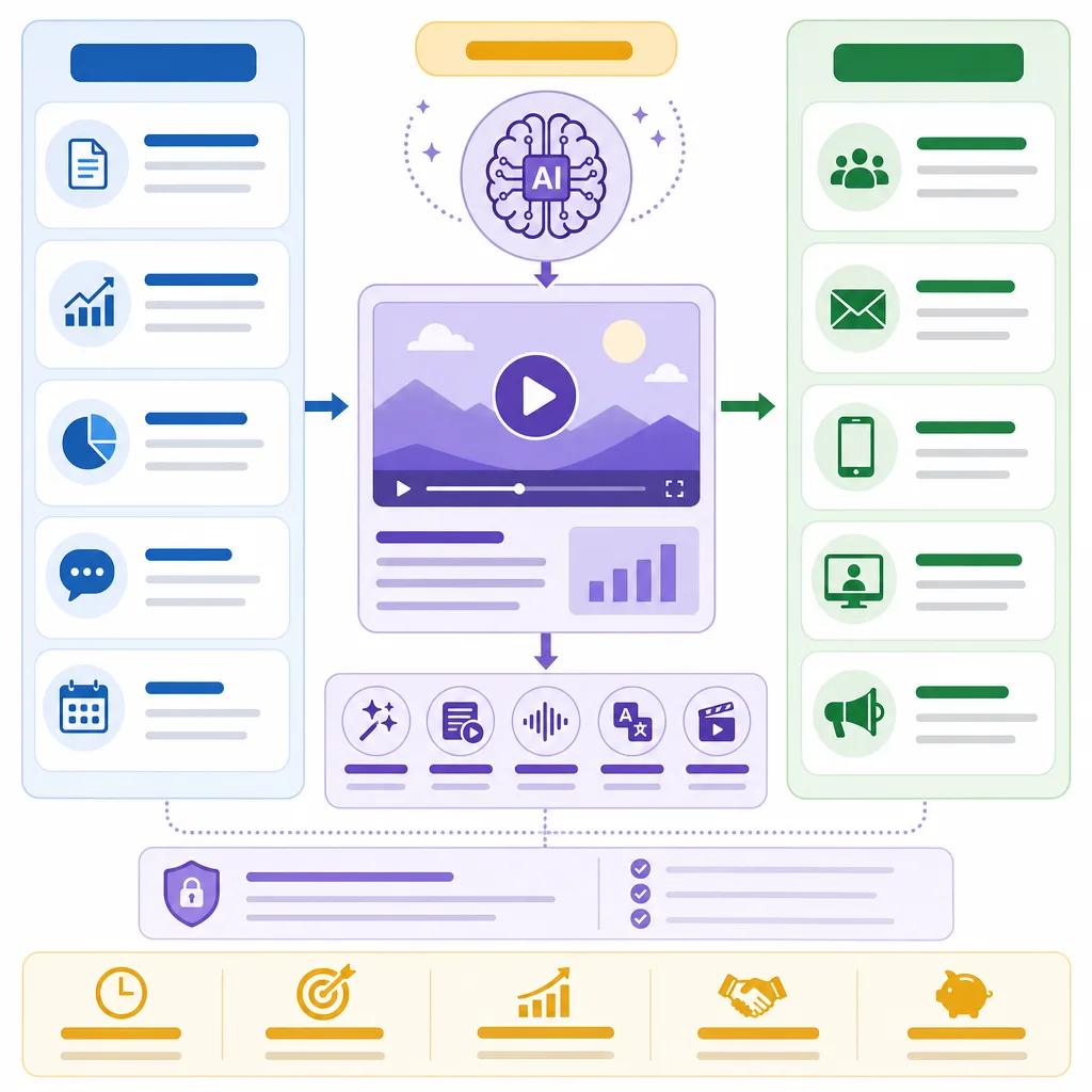 Diagram explaining ai video solutions for financial advisors