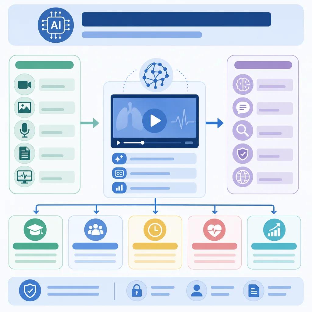 Diagram explaining ai video solutions for healthcare professionals
