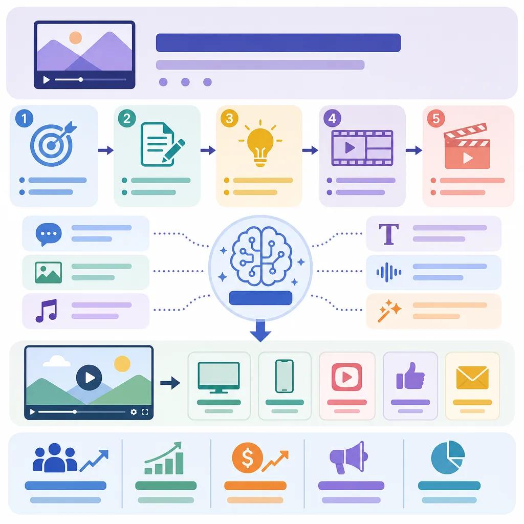 Diagram explaining ai video storytelling for businesses