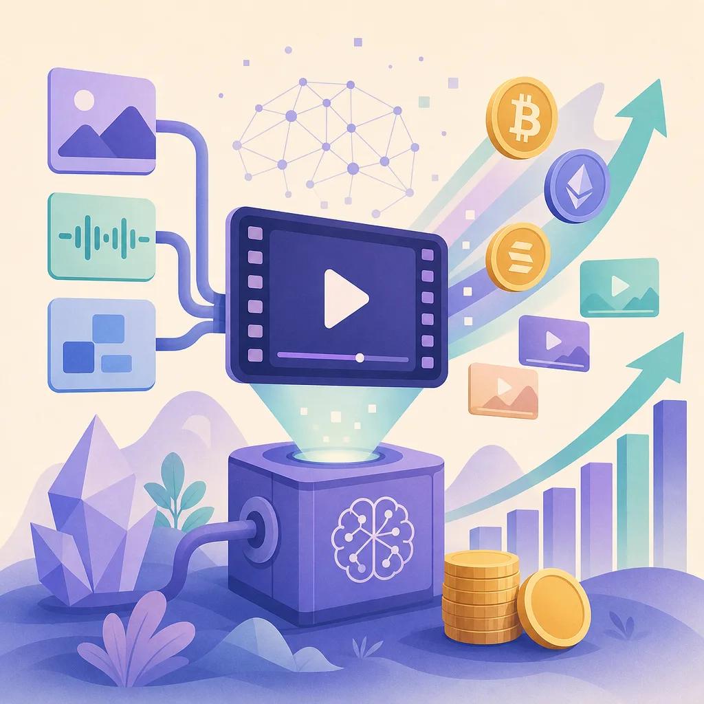 Illustration related to AI video strategies for crypto marketing