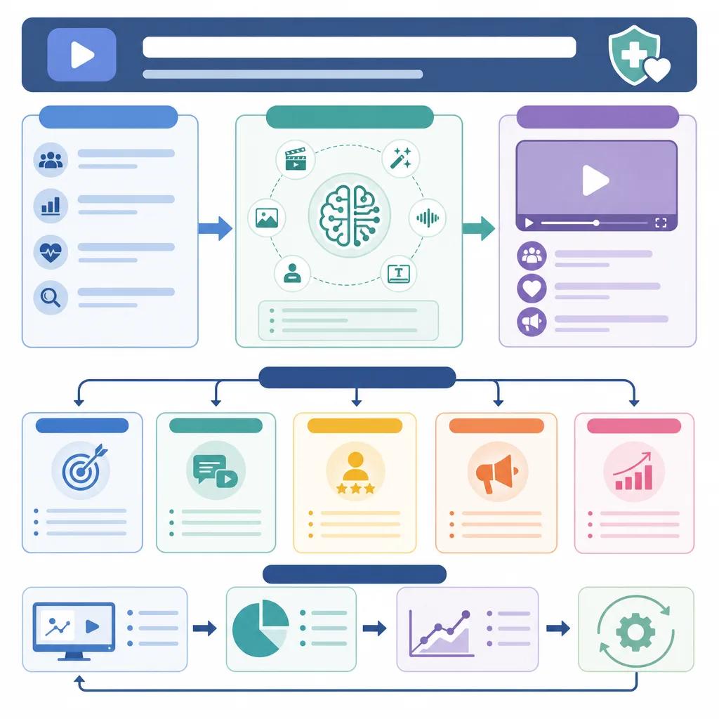 Diagram explaining ai video strategies for healthcare marketing