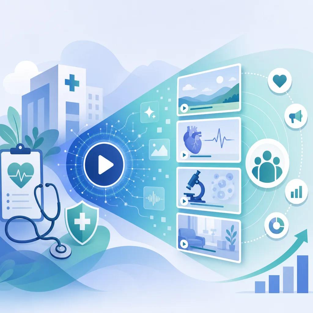 Illustration related to ai video strategies for healthcare marketing