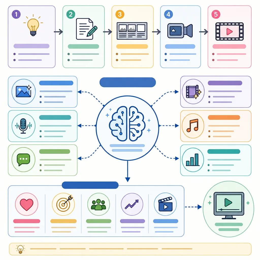 Diagram explaining ai video techniques for effective storytelling