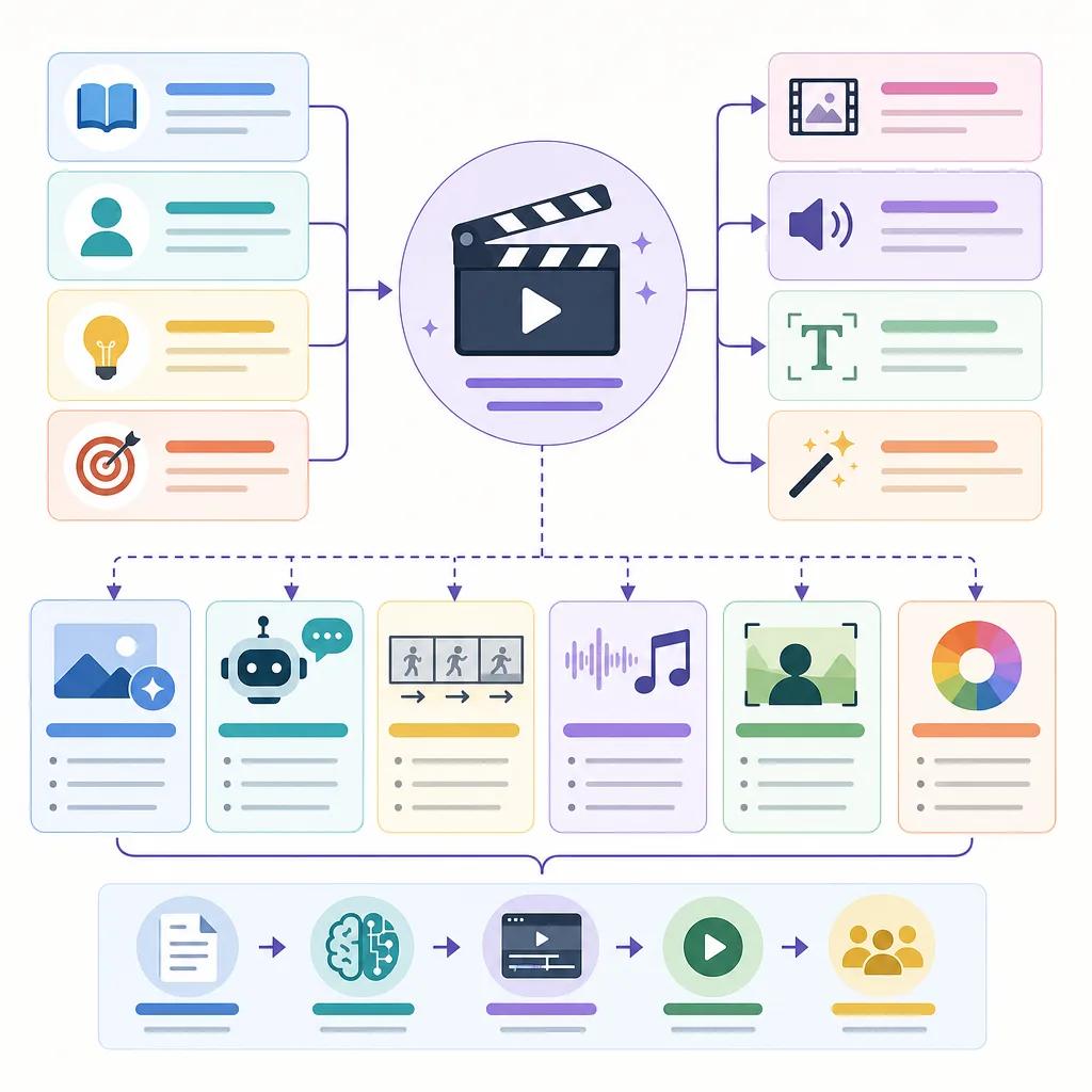 Diagram explaining ai video techniques for storytelling