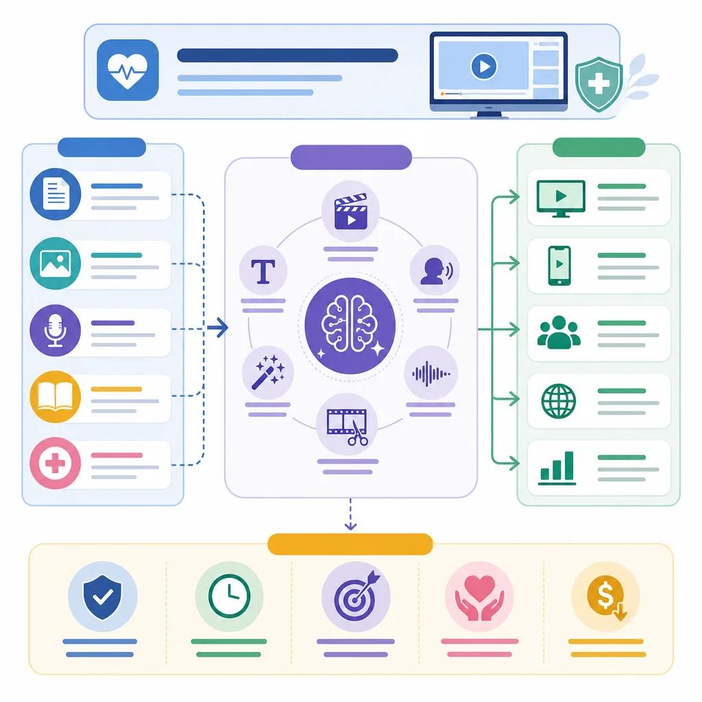 Diagram explaining ai video tools for content creators in healthcare