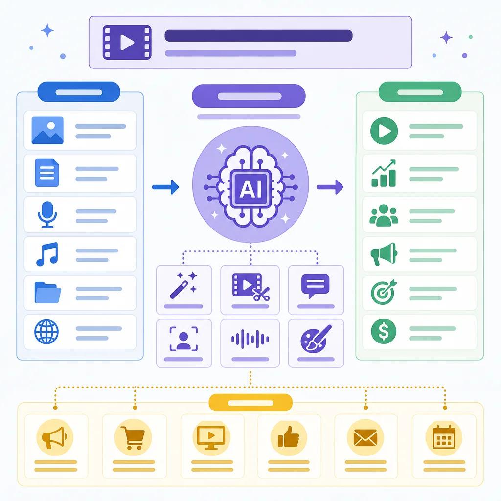 Diagram explaining ai video tools for digital marketers