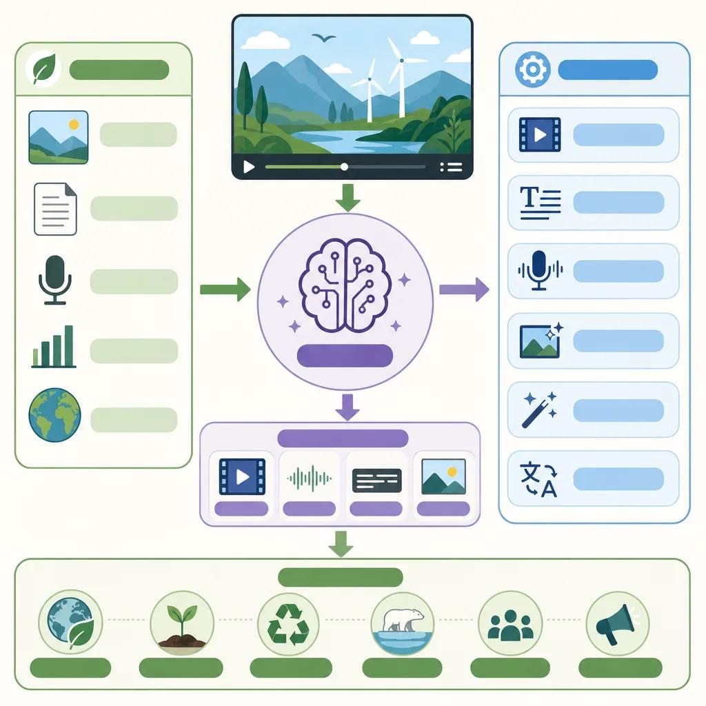 Diagram explaining ai video tools for environmental content