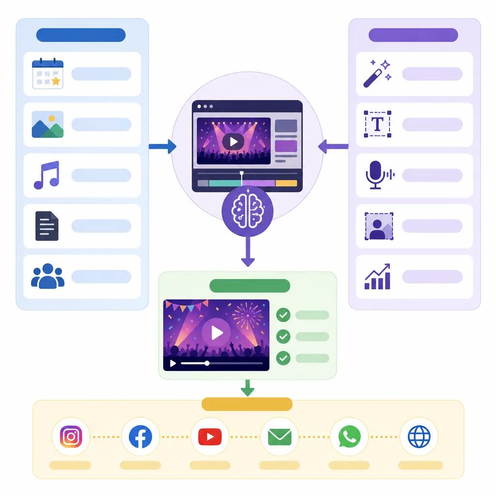 Diagram explaining ai video tools for event promotion