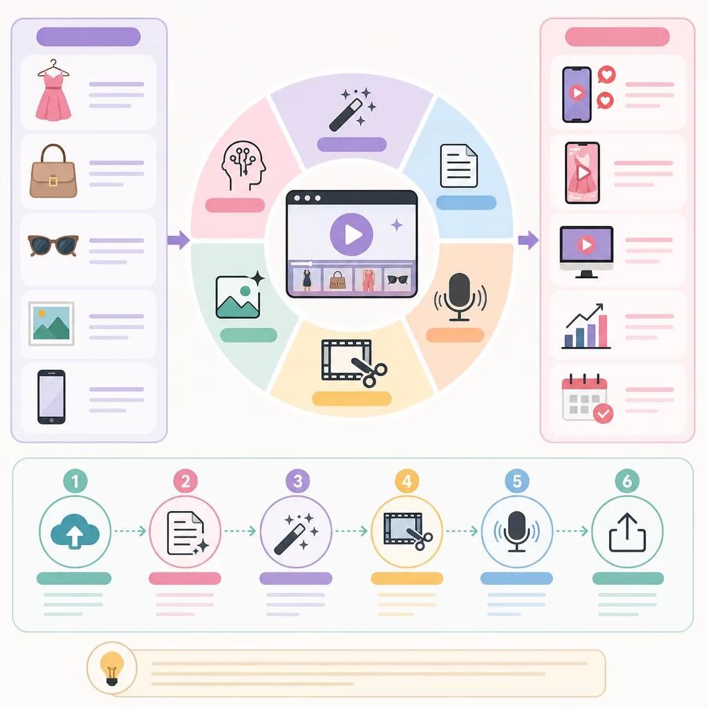 Diagram explaining ai video tools for fashion influencers