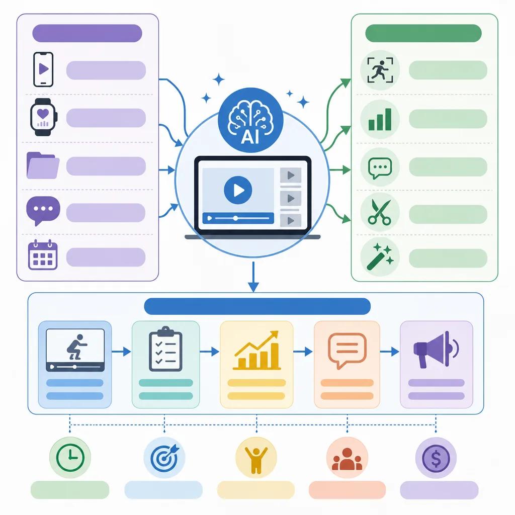 Diagram explaining ai video tools for fitness coaches