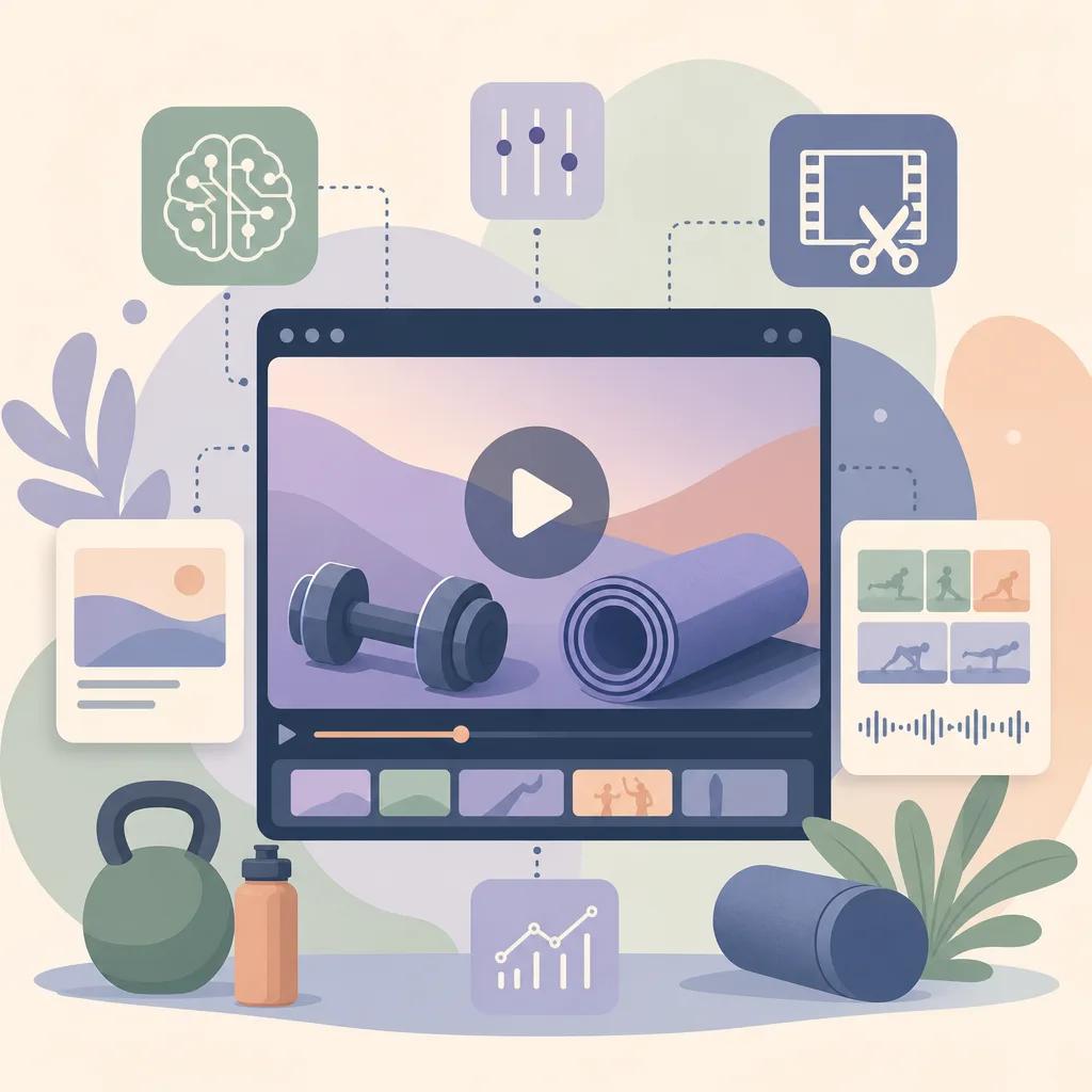 Illustration related to ai video tools for fitness content