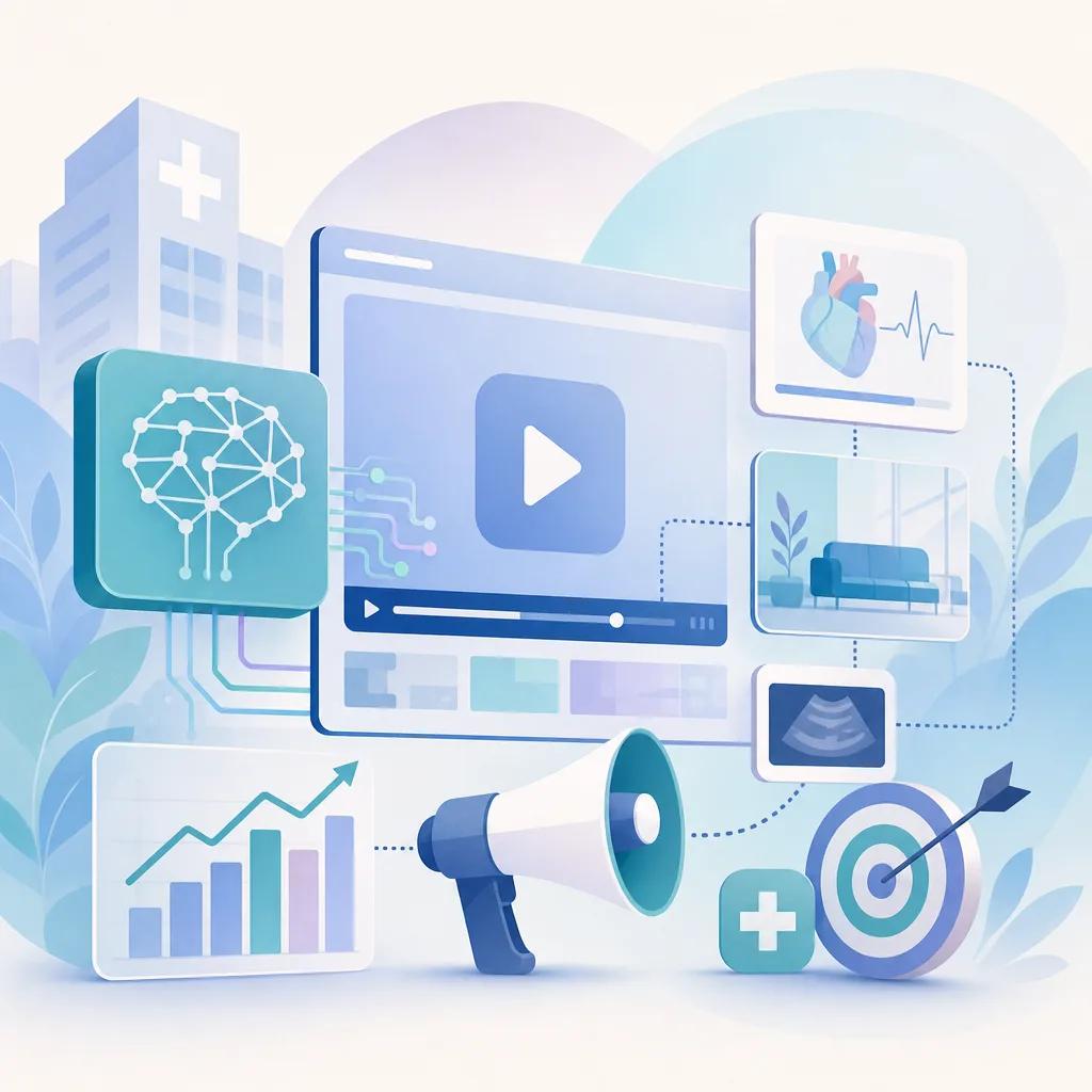 Illustration related to ai video tools for healthcare marketing