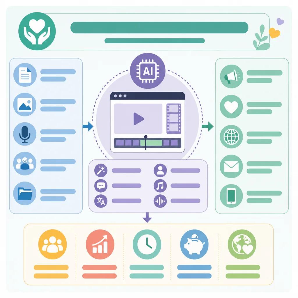 Diagram explaining AI video tools for non-profit organizations