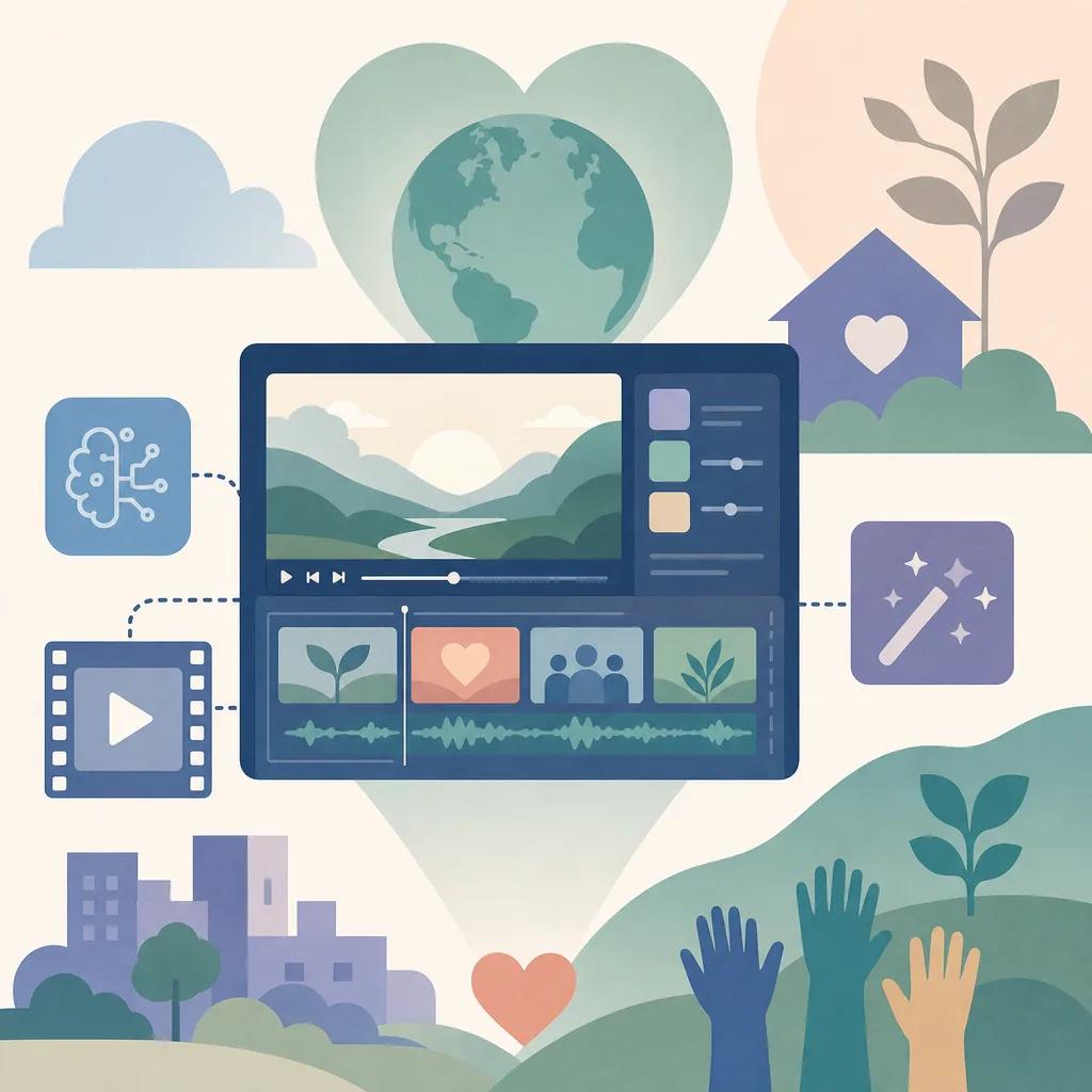 Illustration related to AI video tools for non-profit organizations