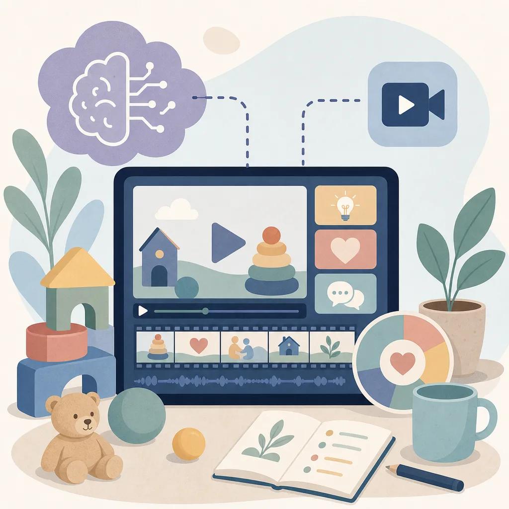 Illustration related to ai video tools for parenting tips
