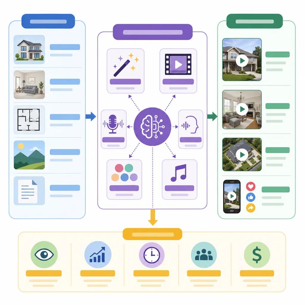 Diagram explaining ai video tools for real estate marketing