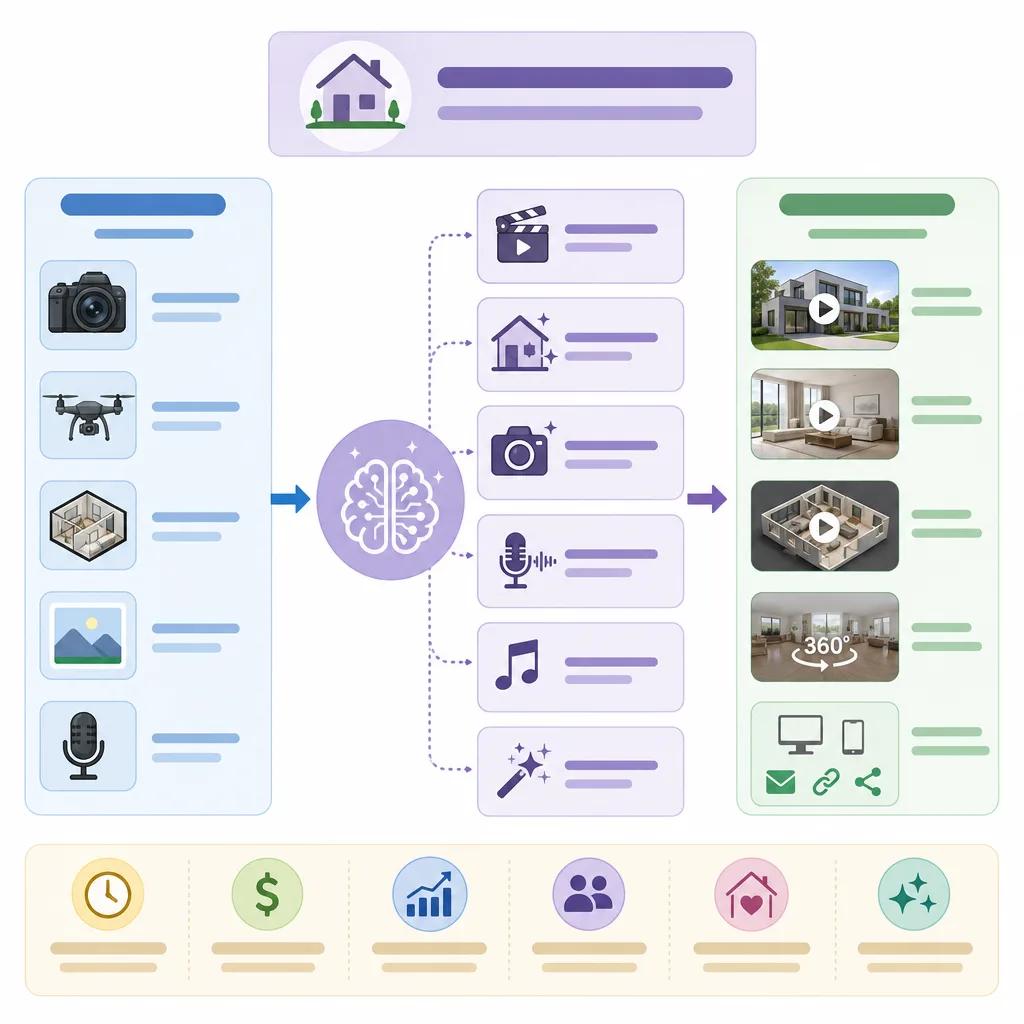 Diagram explaining ai video tools for real estate tours