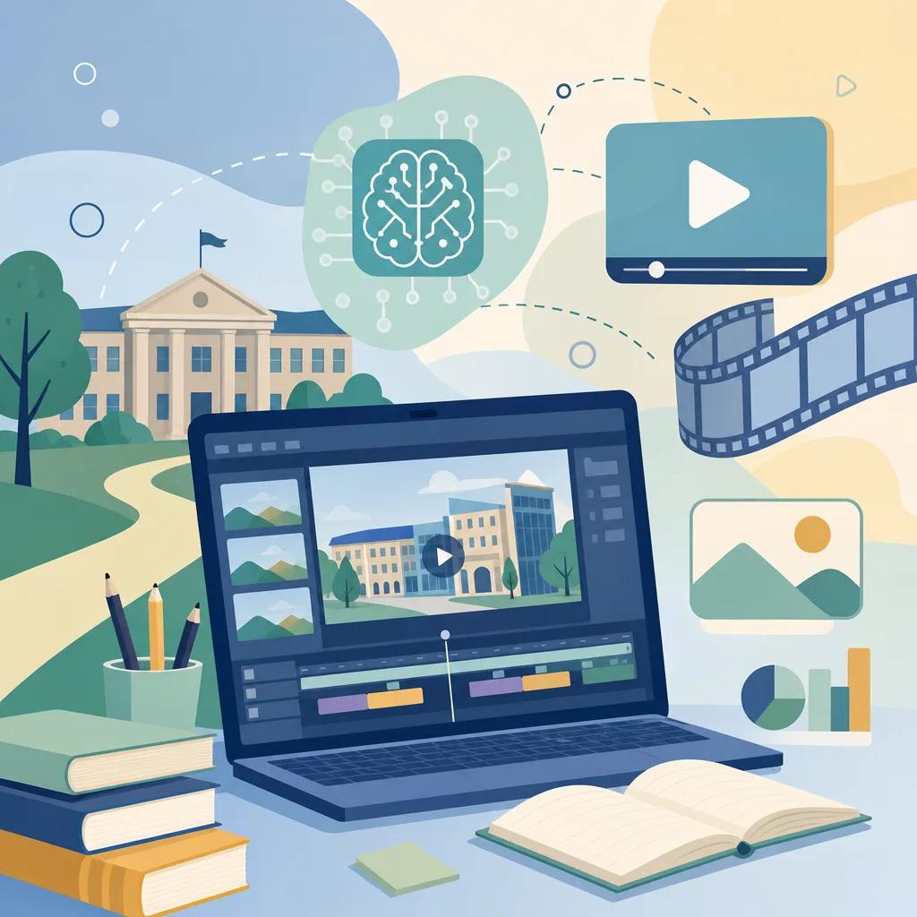 Illustration related to ai video tools for school marketing