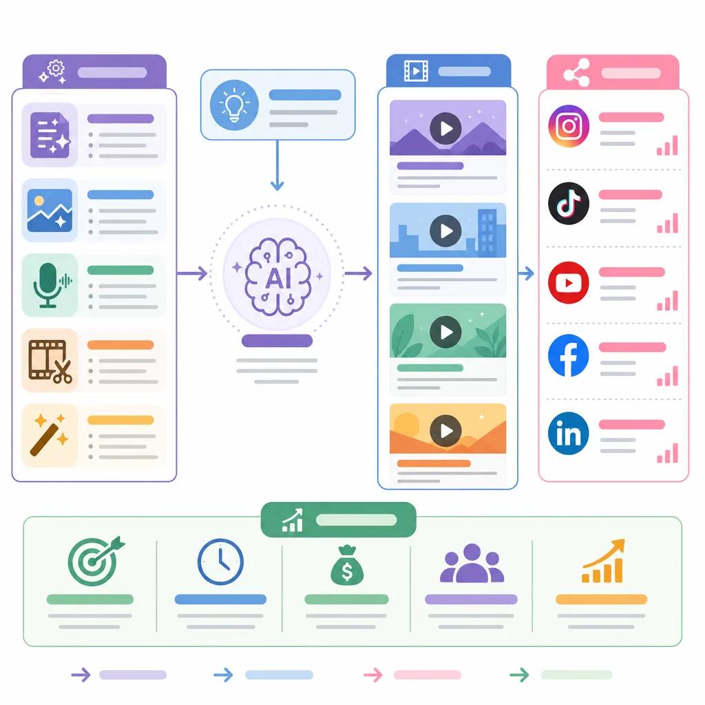 Diagram explaining ai video tools for social media marketing